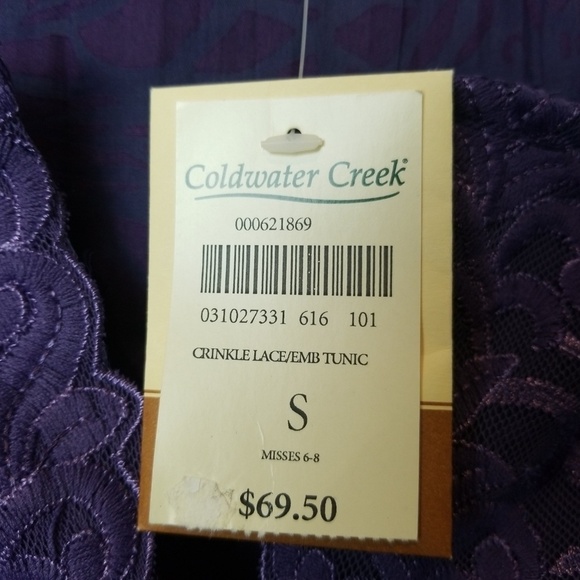 Lace Crinkle ColdWater Creek blouse size Small - Picture 3 of 7